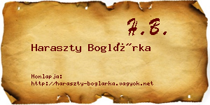 Haraszty Boglárka névjegykártya